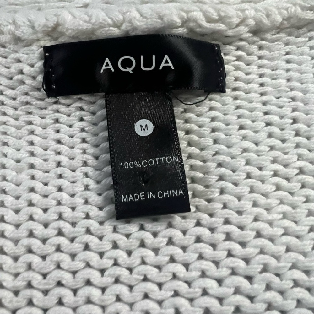 Aqua Oversized 100% Cotton Knit Cardigan White - Picture 3 of 6